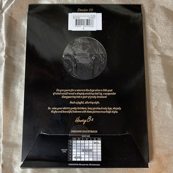 Honey Birdette Black Skye Thigh High Crystal Stockings - Picture 2 of 2